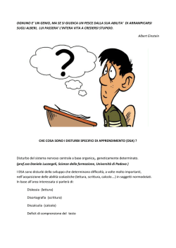 Che cosa sono i Disturbi Specifi di Apprendimento?