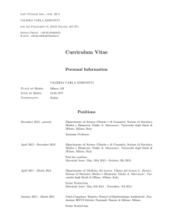 Curriculum Vitae - Universit&agrave; degli Studi di Milano