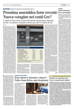 Prossima assemblea forse rovente Nuova voragine nei