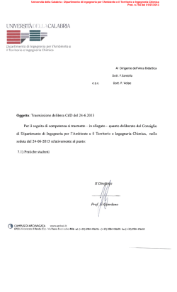 Estratto del consiglio di dipartimento 24 giugno 2013