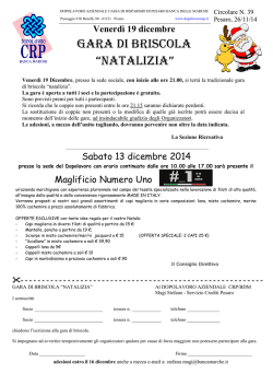 Gara di briscola Natalizia 19/12/14