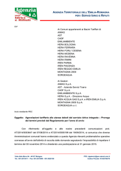 Proroga dei termini previsti dal Regolamento per