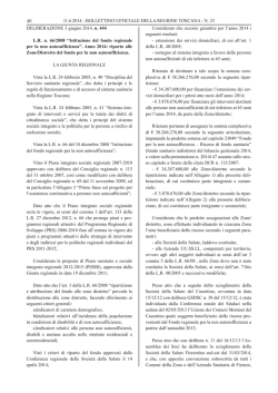 "Istituzione del fondo regionale per la non autosufficienza". Anno 2014