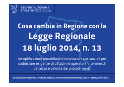 Cosa cambia in regione con la legge regionale 13/2014