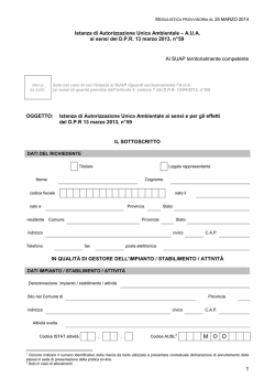 Modello Domanda AUA - Comune di Comacchio