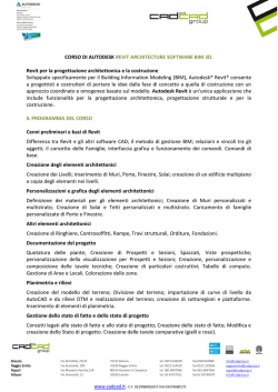 CORSO DI AUTODESK REVIT ARCHITECTURE SOFTWARE BIM
