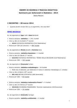 Esempi di ricerca - I incontro