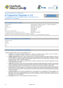 Operazioni di Pagamento Regolate in Conto Corrente
