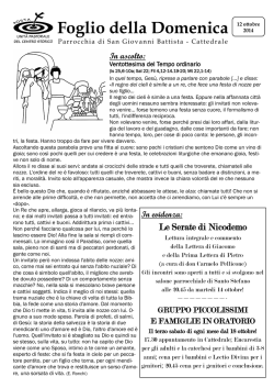 Foglio della Domenica - Cattedrale di Aosta