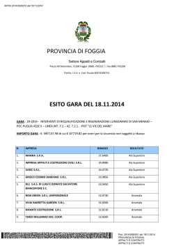 ESITO GARA PROT - Provincia di Foggia