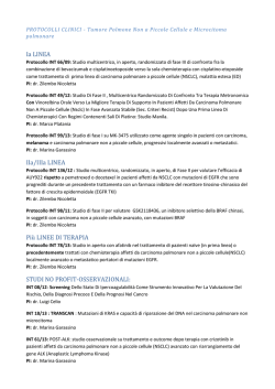 Ia LINEA IIa/IIIa LINEA Pi&ugrave; LINEE DI TERAPIA STUDI NO PROFIT