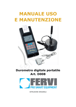 MANUALE USO E MANUTENZIONE