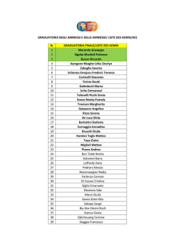 graduatoria/liste des admis et admises