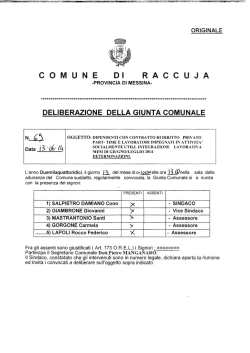 DELIBERAZIONE DELLA GIUNTA COMUNALE