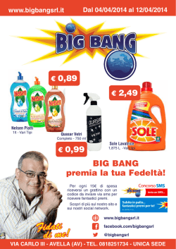 BIG BANG premia la tua Fedelt&agrave;!