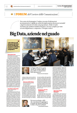 Big Data, aziende nel guado - Corriere delle comunicazioni