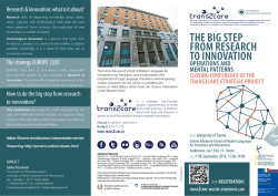 THE BIG STEP FROM RESEARCH TO INNOVATION