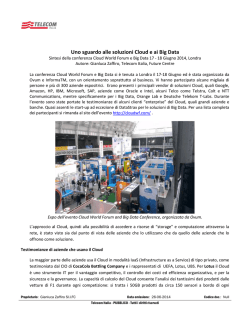 Uno sguardo alle soluzioni Cloud e ai Big Data