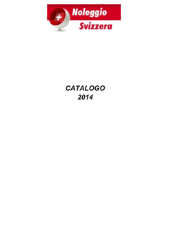 CATALOGO 2014 - Noleggio Svizzera