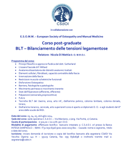 Corso post-graduate BLT &ndash; Bilanciamento delle tensioni