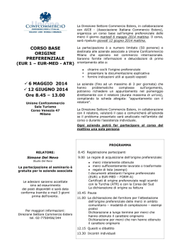 "Origine Preferenziale (EUR1 - EUR-MED - ATR)"