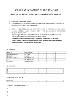 9^ edizione fantacalcio elladin 2014/2015 regolamento e calendario