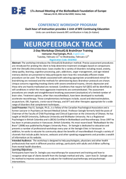 NEUROFEEDBACK TRACK - Biofeedback Foundation of Europe