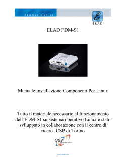 ELAD FDM-S1 Manuale Installazione Componenti Per Linux Tutto il
