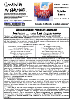 in CAMMiNO… … - comunitaspiritosanto.it