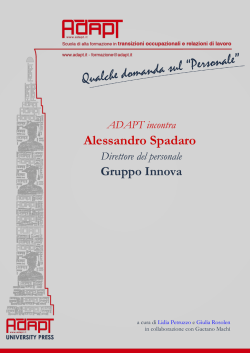 A colloquio con Alessandro Spadaro, Direttore del personale