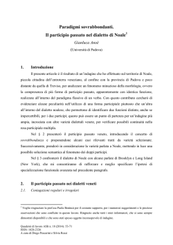 Paradigmi sovrabbondanti. Il participio passato nel dialetto di