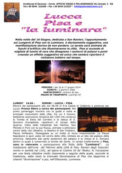 Pisa, Lucca e la "luminara" - Ufficio Viaggi e Pellegrinaggi