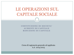 Operazioni sul capitale