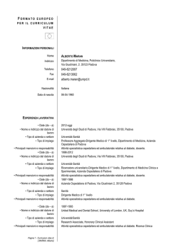 Curriculum - Azienda Ospedaliera di Padova
