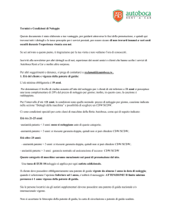 Termini e Condizioni di Noleggio Questo documento &egrave;