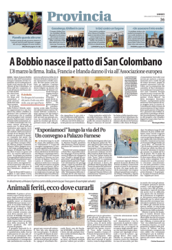 A Bobbio nasce il patto di San Colombano