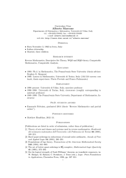 Alberto Marcone - Dipartimento di Matematica e Informatica