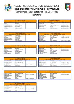 Calendario terza categoria girone F