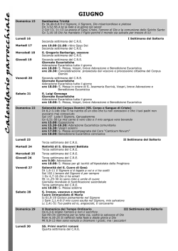 GIUGNO - Parrocchia Santa Maria Immacolata delle Grazie