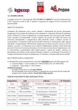 Le Ali della Libert&agrave; Cooperativa Sedi Indirizzo N&deg; Volontari