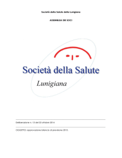 delibera n. 12 del 22.10.2014 - Societ&agrave; della Salute della Lunigiana
