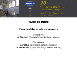 CASO CLINICO Pancreatite acuta ricorrente