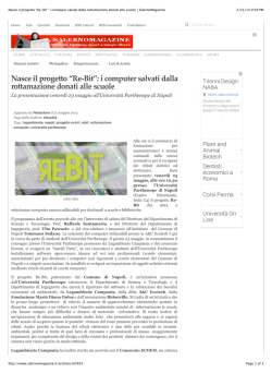 Nasce il progetto &ldquo;Re-Bit&rdquo; - Facolt&agrave; di Scienze e Tecnologie