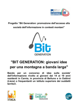 "BIT GENERATION: giovani idee per una montagna a banda