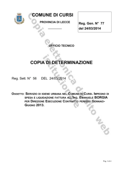 N. 77 del 24/03/2014, SETTORE TECNICO