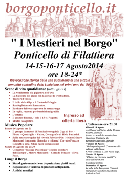 " I Mestieri nel Bor Ponticello di Filattie " I Mestieri