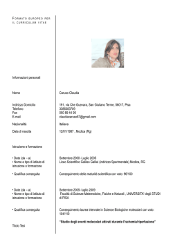 curriculum breve - Centro Pandora