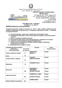 Classe 5^ sez. A - elettronica e telecomunicazioni