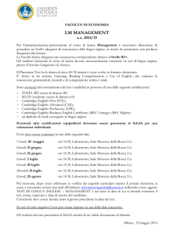 Test di lingua inglese