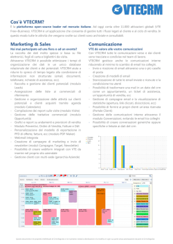 Presentazione del prodotto VTE CRM in Pdf.